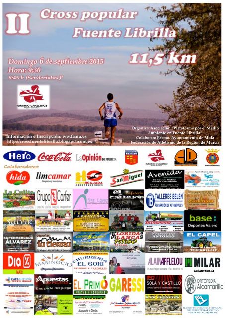 Últimos días para inscribirte en el II Cross Popular 11,5km. de Fuente Librilla