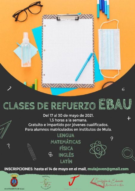 Las concejalías de Juventud y Educación junto al Consejo Local de la Juventud ponen en marcha por segundo año las Clases de Refuerzo EBAU
