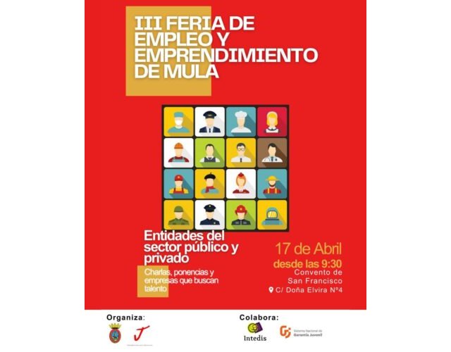 Mula celebra su III Feria de Empleo y Emprendimiento el próximo viernes 17 de abril