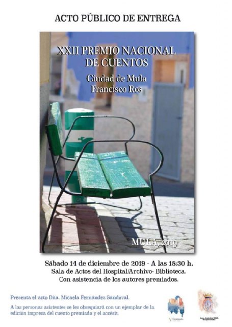 Acto público de entrega: XXII Premio Nacional de Cuentos «Ciudad de Mula – Francisco Ros»
