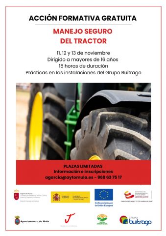 Nuevo curso gratuito sobre manejo seguro de tractores en Mula