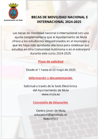 Abierto el plazo para solicitar las becas de movilidad nacional e internacional 2024-2025