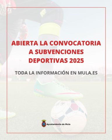 Abierta la convocatoria de subvenciones deportivas para el ejercicio 2025