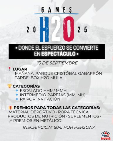 Mula acogerá los H2O Games 2025, la gran cita regional del crossfit
