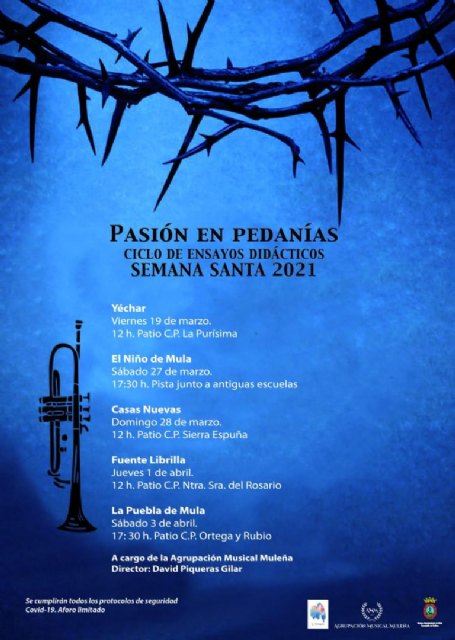 Las pedanías muleñas acogen un Ciclo de Ensayos Didácticos bajo el título de ‘Pasión en Pedanías. Semana Santa 2021’