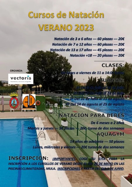 Cursos de natación en verano