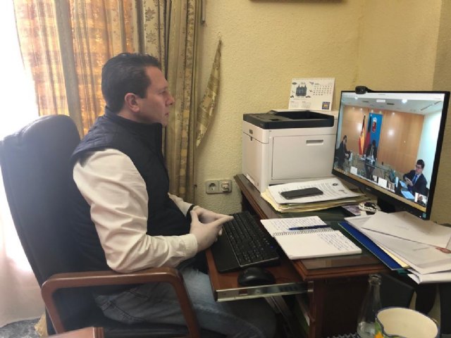 Videoconferencia entre el Presidente de la Región de Murcia y los alcaldes y alcaldesas, viernes 17 de abril