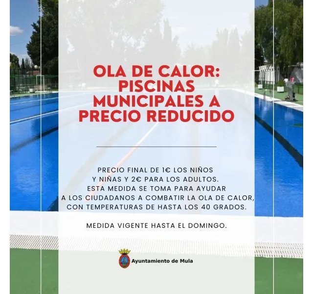 Piscinas municipales a precio reducido para hacer frente a la ola de calor