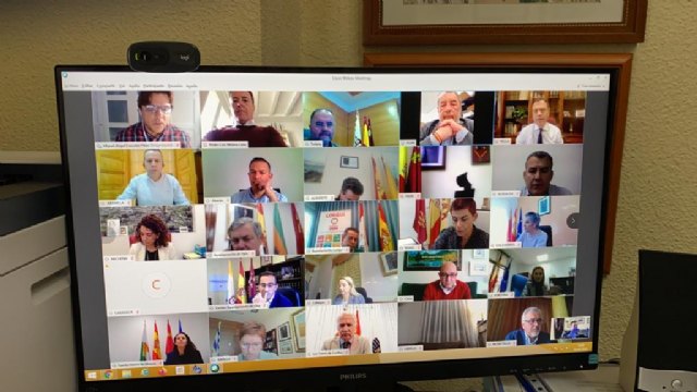 Videoconferencia entre el Presidente de la Región de Murcia y los alcaldes y alcaldesas