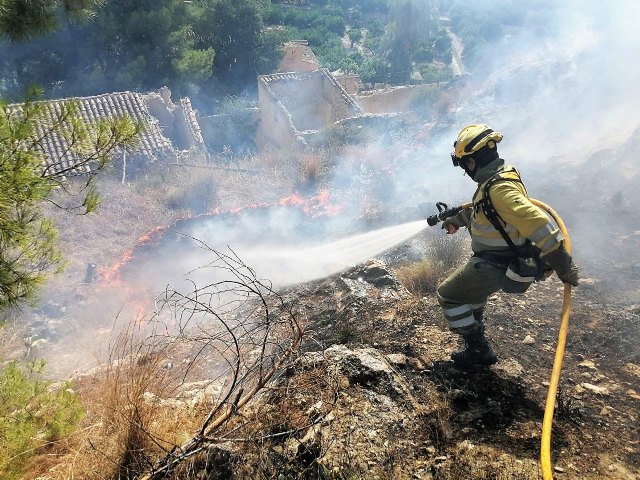 Dan por extinguido el conato de incendio forestal declarado esta tarde en Mula