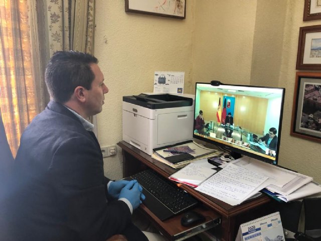 Videoconferencia entre el Presidente de la Región de Murcia y los alcaldes y alcaldesas, viernes 24 de abril