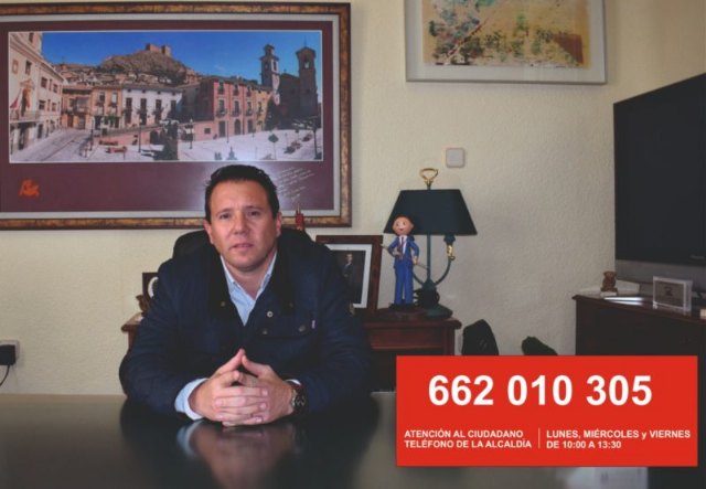 El Alcalde atenderá telefónicamente a los ciudadanos del Municipio durante el estado de alarma