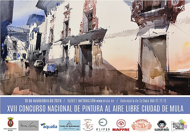 La concejalía de Cultura y Patrimonio Histórico convoca el XVII Concurso Nacional de Pintura al Aire Libre Ciudad de Mula