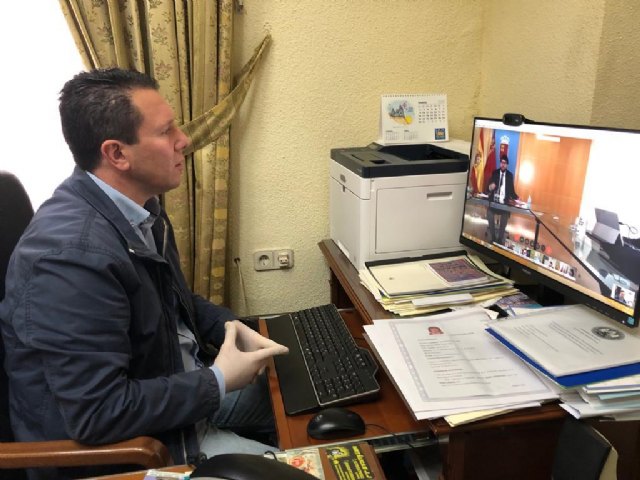 Videoconferencia entre el Presidente de la Región de Murcia y los alcaldes y alcaldesas, viernes 27 de marzo