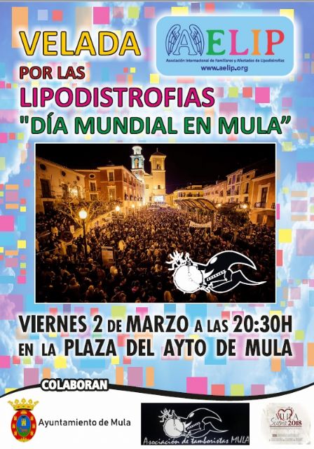 Mañana viernes, 2 de marzo, se celebrará en Mula una Velada por las lipodistrofias