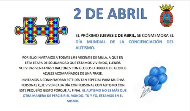 Jueves 2 de abril 2020, Día Internacional del Autismo