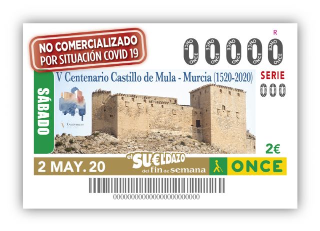 Los cupones de la ONCE 'en confinamiento' recuerdan el 500 aniversario del Castillo de Mula