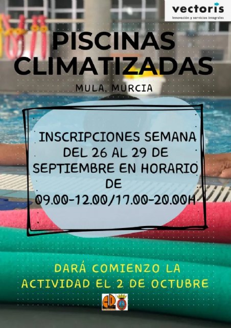 Inscripciones para las piscinas climatizadas: del 26 al 29 de septiembre