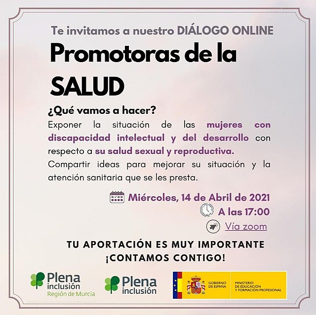 El Ayuntamiento de Mula participa en un encuentro online sobre salud sexual y reproductiva en mujeres con discapacidad