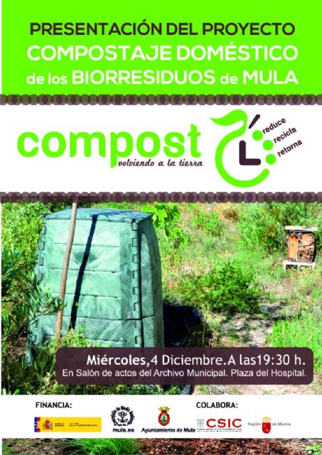 El Ayuntamiento de Mula inicia la gestión de los biorresiduos con un Proyecto de Compostaje Doméstico