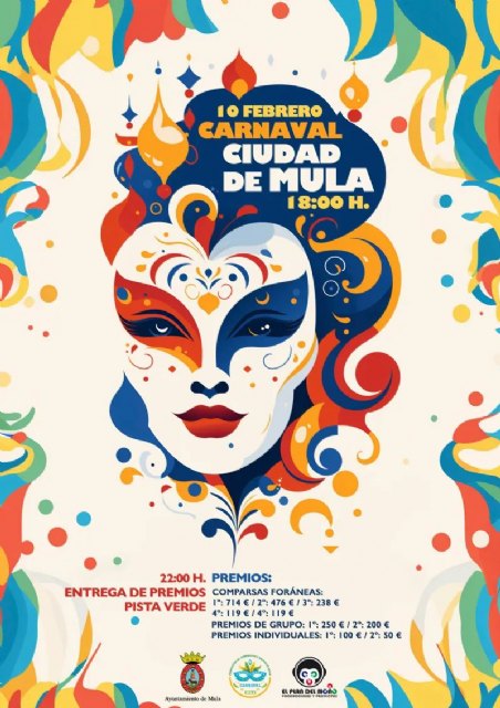 El 10 de febrero Mula celebra Carnaval con su tradicional Gran Desfile recorriendo las principales calles de la ciudad